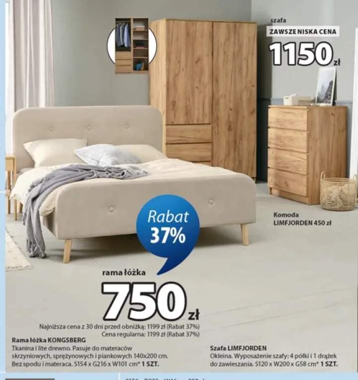 Rama łóżka Kongsberg +2 warianty