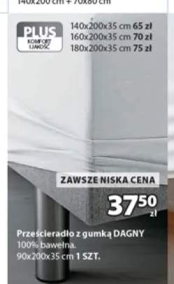 Prześcieradło z gumką Dagny 90x200x35 cm +3 warianty