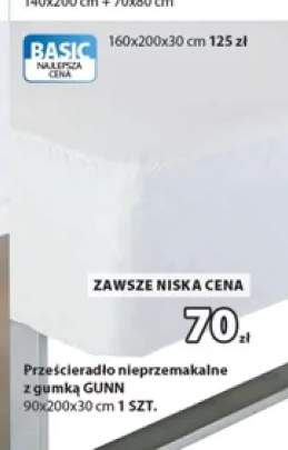 Prześcieradło nieprzemakalne z gumką Gunn 90x200x30 cm +1 wariant
