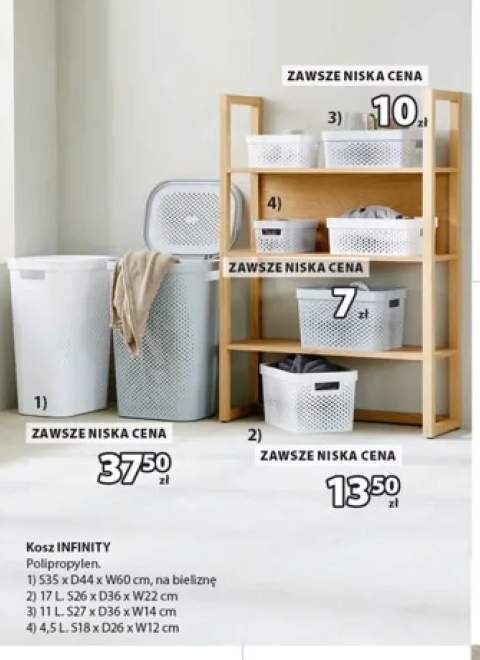 Kosz Infinity na bieliznę S35xD44xW60 cm +3 warianty