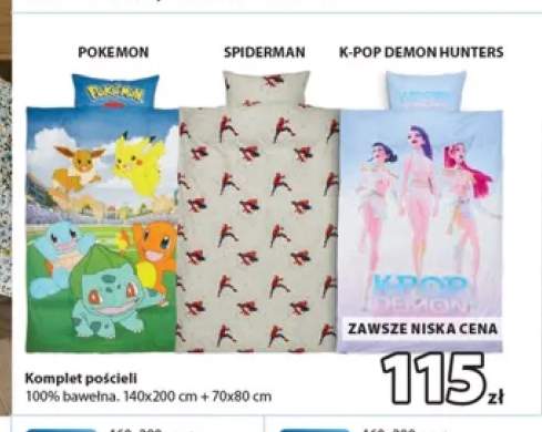 Komplet pościeli Pokemon 140x200 cm + 70x80 +2 warianty