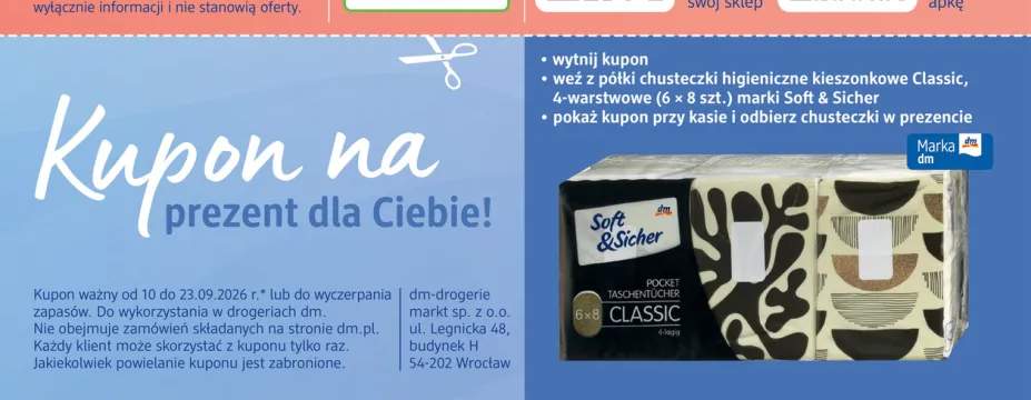 Chusteczki higieniczne kieszonkowe Classic 4-warstwowe 6-pak Soft & Sicher