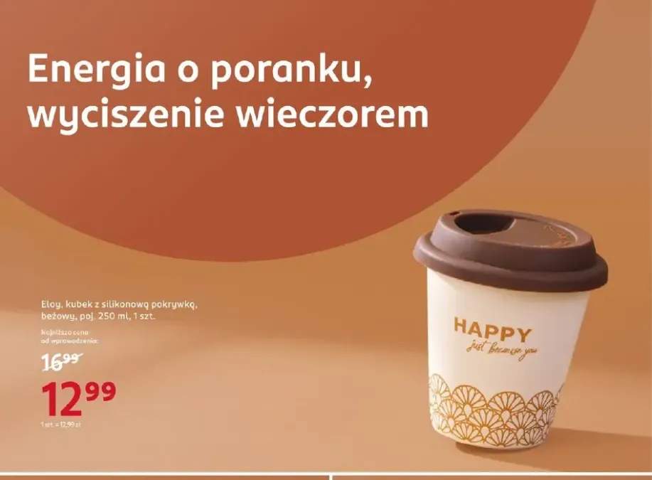 Kubek z silikonową pokrywką beżowy 250 ml Eloy