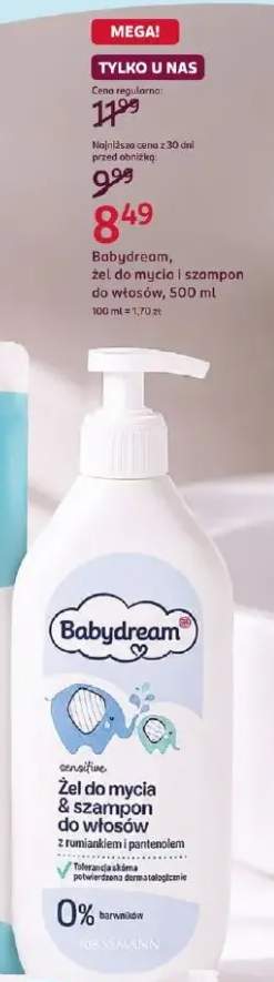 Żel do mycia i szampon do włosów Babydream