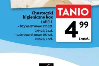 Chusteczki higieniczne box trzywarstwowe Labell +1 wariant