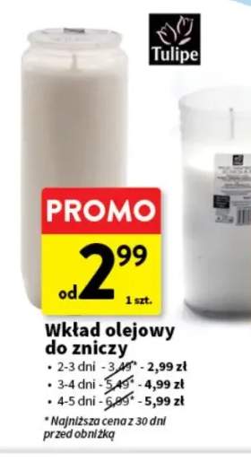 Wkład olejowy do zniczy 2-3 dni Tulipe +2 warianty