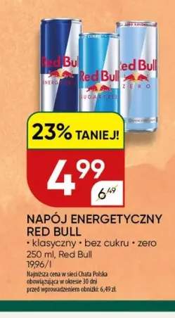 Napój energetyczny Red Bull bez cukru +2 warianty