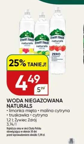Woda niegazowana Naturals limonka mięta Żywiec Zdrój +3 warianty