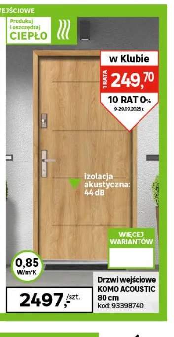 Drzwi wejściowe Komo Acoustic 80 cm