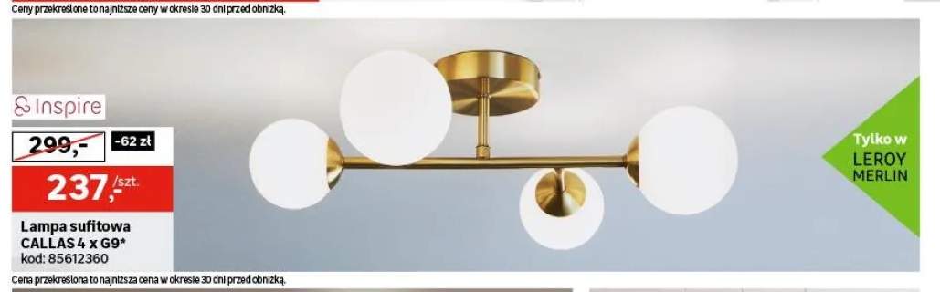 Lampa sufitowa Callas 4xG9 Inspire