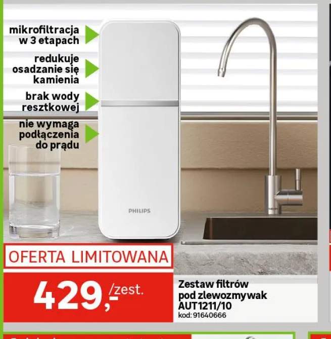 Zestaw filtrów pod zlewozmywak AUT1211/10 Philips