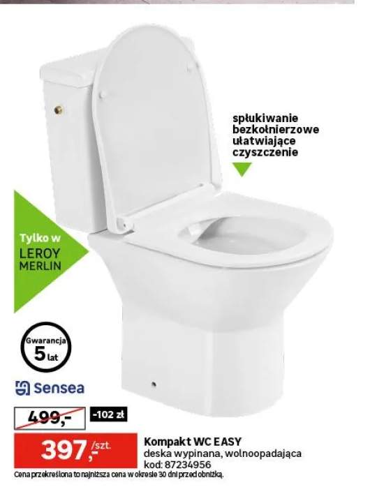 Kompakt Wc Easy deska wypinana wolnoopadająca Sensea