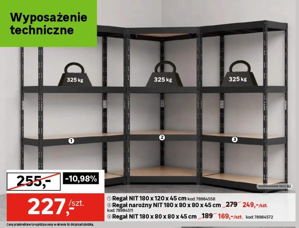 Regał Nit 180x120x45 cm +2 warianty
