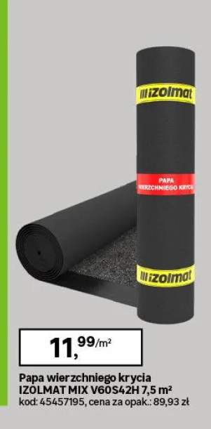 Papa wierzchniego krycia Izolmat Mix V60S42H 7,5m²