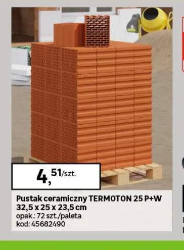 Pustak ceramiczny Termoton 25 P+W 32,5x25x23,5 cm