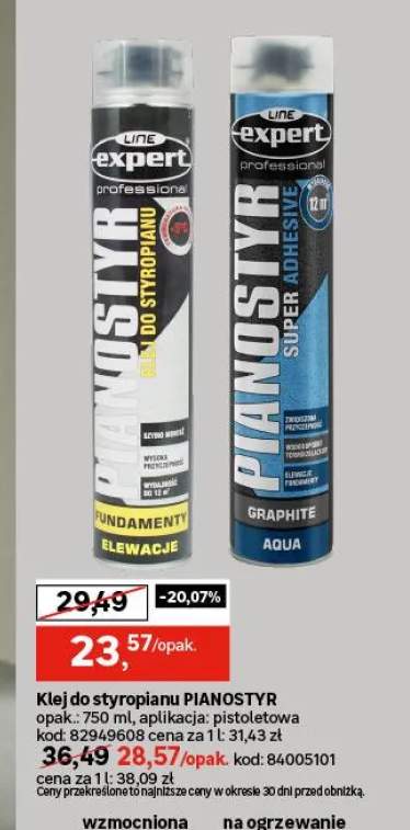 Klej do styropianu Pianostyr Line Expert +1 wariant