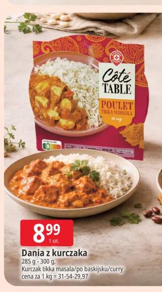Danie z kurczaka tikka masala Côté Table +2 warianty