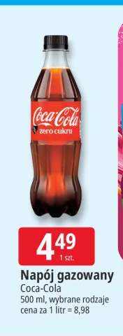 Napój gazowany Coca-Cola zero cukru