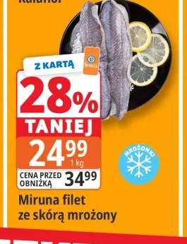 Miruna filet ze skórą mrożony