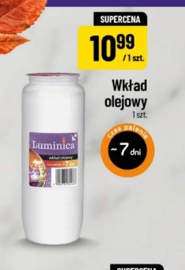 Wkład olejowy czas palenia ~7 dni Luminica