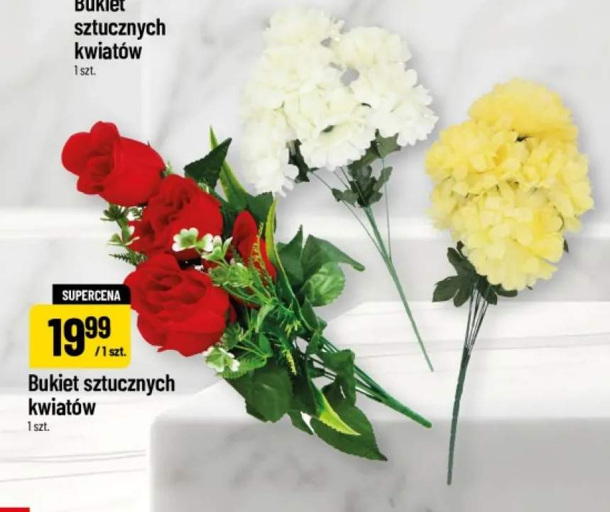 Bukiet sztucznych kwiatów