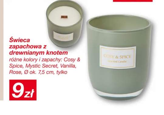 Świeca zapachowa z drewnianym knotem Vanilla +3 warianty