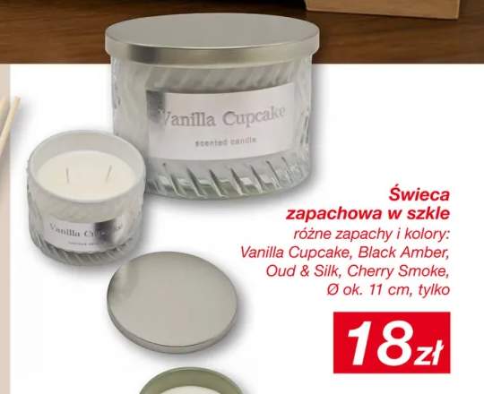 Świeca zapachowa w szkle Vanilla Cupcake +3 warianty