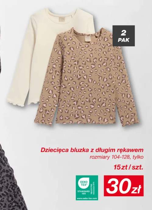 Dziecięca bluzka z długim rękawem 2-pak
