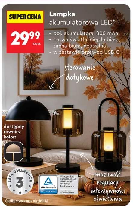 Lampka akumulatorowa LED Lethe