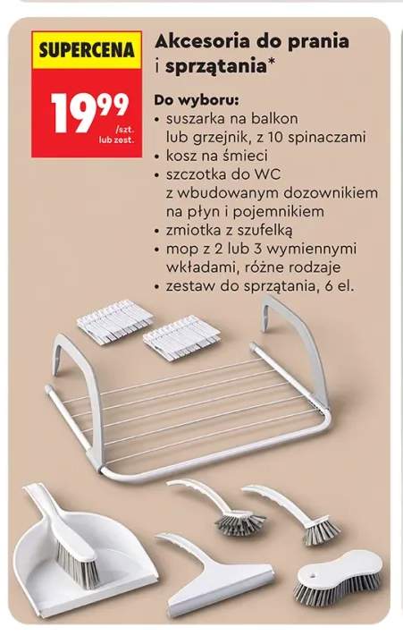 Suszarka na balkon lub grzejnik z 10 spinaczami +6 wariantów