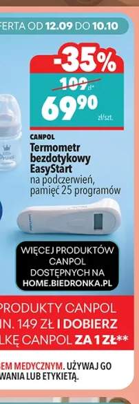 Termometr bezdotykowy EasyStart na podczerwień Canpol