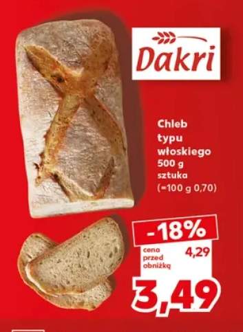 Chleb typu włoskiego Dakri
