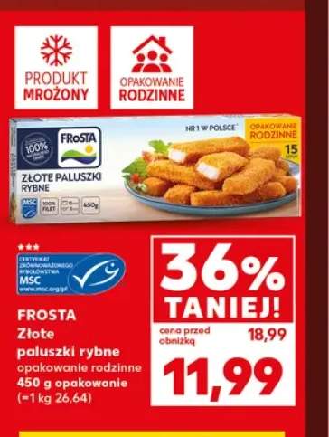 Złote paluszki rybne opakowanie rodzinne Frosta