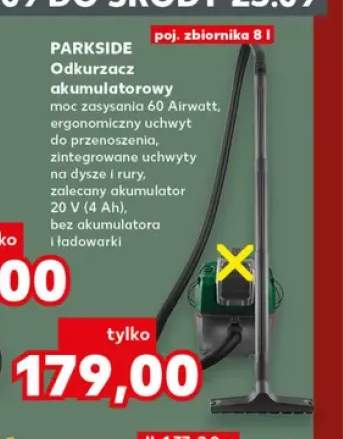 Odkurzacz akumulatorowy Parkside