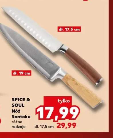Nóż Santoku dł. 17,5 cm Spice & Soul +1 wariant