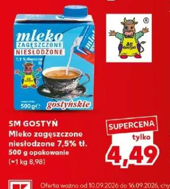Mleko zagęszczone niesłodzone SM Gostyń 7,5%