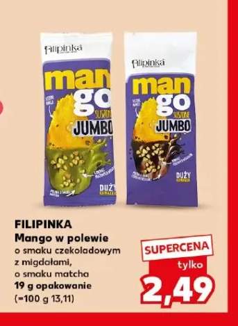 Mango w polewie o smaku czekoladowym z migdałami Filipinka +1 wariant
