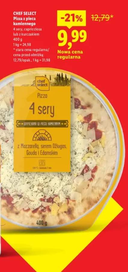 Pizza z pieca kamiennego 4 sery Chef Select +2 warianty
