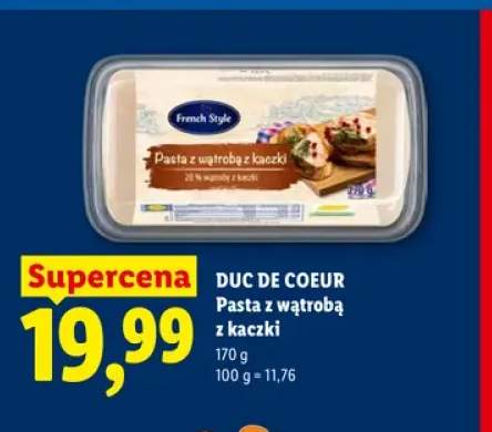 Pasta z wątrobą z kaczki Duc De Coeur