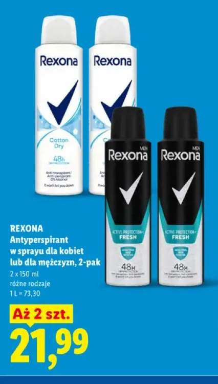 Antyperspirant w sprayu dla kobiet Rexona Cotton Dry 2-pak +1 wariant