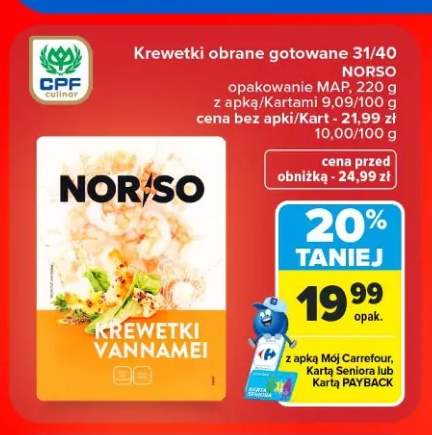 Krewetki obrane gotowane Norso