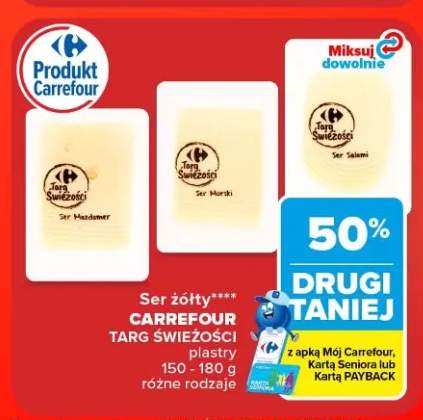Ser żółty w plastrach Carrefour Targ Świeżości