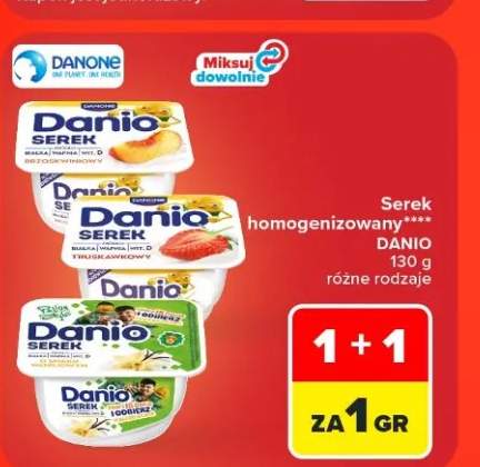 Serek homogenizowany brzoskwiniowy Danio +2 warianty