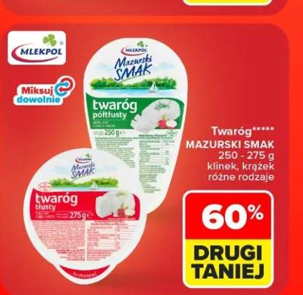 Twaróg półtłusty klinek Mazurski Smak +1 wariant