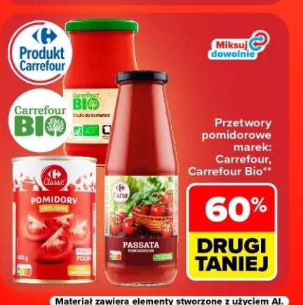 Przecier pomidorowy Coulis de tomates Carrefour Bio +2 warianty