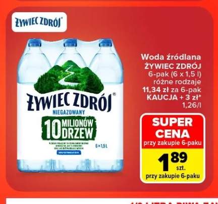 Woda źródlana niegazowana Żywiec Zdrój 6-pak