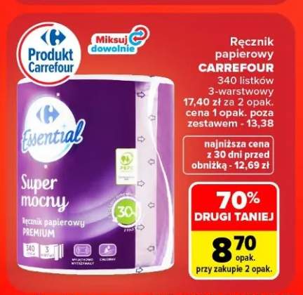 Ręcznik papierowy 3-warstwowy Carrefour