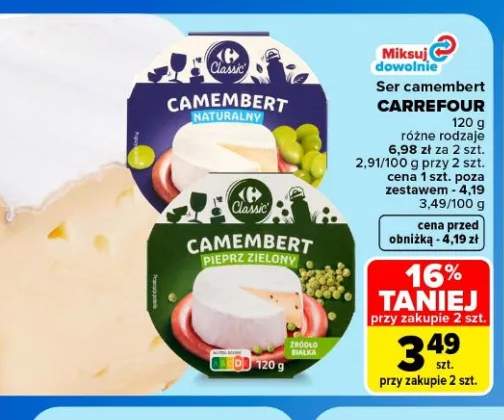 Ser camembert pieprz zielony Carrefour +1 wariant