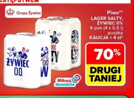 Piwo Żywiec Lager Salty 4-pak +1 wariant