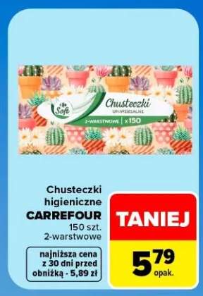 Chusteczki higieniczne 2-warstwowe Carrefour